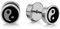 Flongo Damen Ohrringe 8mm Edelstahl Fake Tunnel mit Tai chi Yin Yang Illusion Ohrstecker Männer Gestüt Piercing Cheater Faux Fakeplugs Hanteln Ohrschmuck Silber Gold Schwarz mit Schaubverschluss