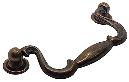 Universal Hardware Vintage Cabinet Brass Handle Drawer Drop Swan Neck Handles Brass 644-07