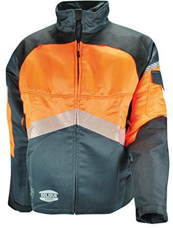 Solidur AUVE - Veste pour Tronçonneuse Authentique Classe 1 - Confort et Protection Exceptionnels - Design et Matériaux de Haute Qualité - Taille XL - Gris