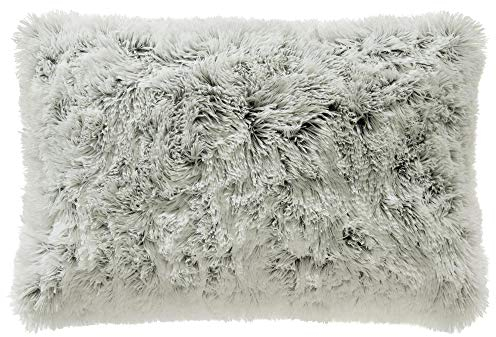 CelinaTex Shetland Dekokissen 48 x 74 cm Creme grau Flokati Optik Zierkissen Langhaar Sofakissen Kunstfell Kissen