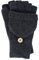 FosterNatur, Damen/Herren Wollhandschuhe mit Klappe, 100% Wolle etrafine (9, Anthrazit)