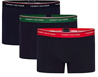 Tommy Hilfiger Herren 3er-Pack Boxershorts 3P Trunk Wb mit Stretch, Desert Sky/Terrain/Primary Red, L