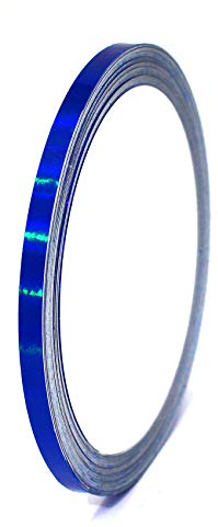 (0,79 €/m) 10 Meter Hologramm Zierstreifen Basteln Möbel Auto Motorrad Modellbau Deko Dekorstreifen Klebestreifen selbstklebend DIY (Hologramm Blau, 5mm Breite)