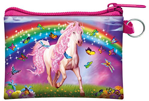 Porte-Monnaie 3D LiveLife - Poney Rose Étincelant de Deluxebase. Porte-Monnaie &Carte Lenticulaire 3D Chevaux Fermeture éclair sécurisée avec Illustrations sous Licence Artiste renommé Michael Searle