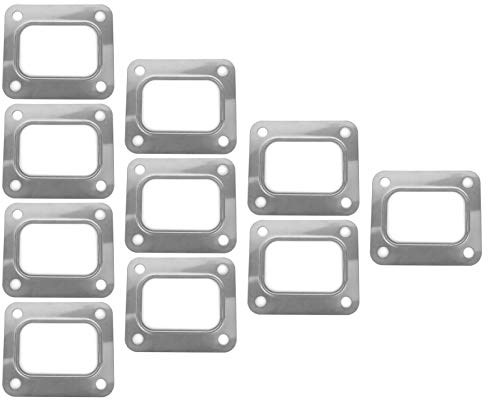 Qiilu T4 Turbodichtung Turboflanschdichtung Edelstahl-Turbolader-Einlassdichtung 4-Loch-Loch Separate Metallic-Crush-Ausführung