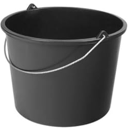 Toolland Secchio da cantiere, rotondo, plastica, nero, 12 litri