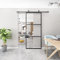 BARNSMITH 92cm W x 213cm H Frosted Glass Barn Door with 183cm Top Mounted Hardware kit Include Soft Close Mechanism Black Carbon Steel Tempered Frosted Glass Sliding Door, Assemble Required