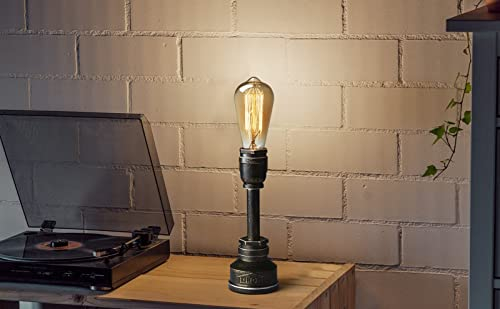 JINYU Schreibtischlampe im amerikanischen Dorf-Stil, kreative Tischlampe, Metalllegierung, Wasserrohr, Nachttischlampen, industrieller Steampunk-Retro-Sockel, E27-Fassung, Beleuchtung,Keine Glühbirne