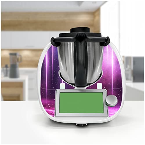Deko Schutz Aufkleber kompatibel mit Küchenmaschine Thermomix TM6 Design Sticker Klebefolie Zubehör Küchengerät wasserfest selbstklebend RX042 (07 Laserstrahlen)