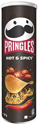 Pringles Hot & Spicy (1 x 185 g) – der unwiderstehliche Snack-Klassiker in der praktischen Dose – extra scharfe Chips mit Hot-Paprika-Geschmack – Pop. Play. Eat.