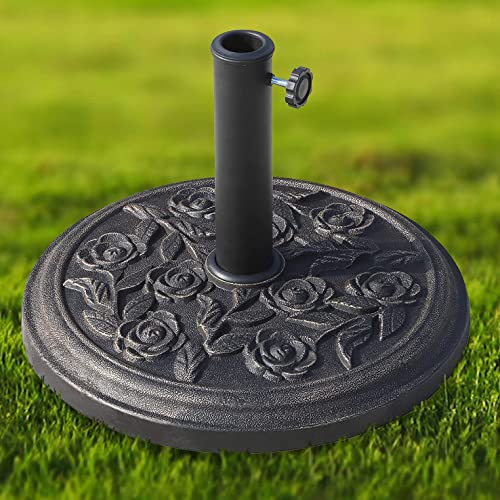 UR CHOICE Parasol Base 9kg Heavy-Duty Garden Umbrella Stand - Durable Iron Patio Umbrella Holder, Weatherproof Outdoor Umbrella Base Weight Cantilever Parasol, Outdoor Furniture, Sunshade Stability