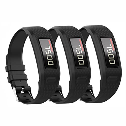 3er-Pack Ersatzarmband kompatibel mit VivoFit 2/1, weiches Silikon-Uhrenarmband für Damen und Herren, L Size, Kein Edelstein