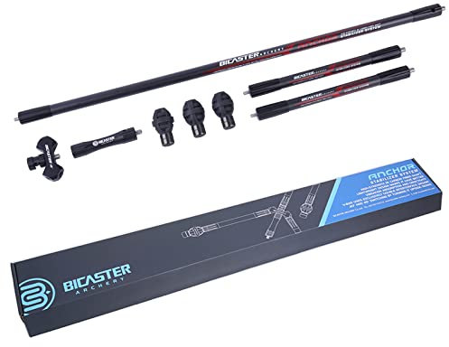 BICASTER Bogenschießen Stabilisator System 3K Carbon Made - Komplettes Set (30inch, rot)