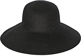 PIECES Women's Pcbonito Straw Hat Sww, Black, One Size Fits All