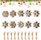 50 Stück Weihnachtsanhänger Holz, Weihnachtsbaum Anhänger, Schneeflocken, Baumschmuck Für Partys, Bastelarbeiten, Christbaumschmuck