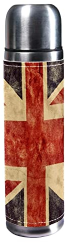 Insulated Water Bottle Stainless Steel Water Bottles Metal Water Bottle, Union Jack Flag Vintage