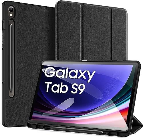 DUX DUCIS Hülle für Samsung Galaxy Tab S9 11 Zoll 2023, Schlank leichte und Klappständer Schutzhülle Mit S Pen Halter für Galaxy Tab S9 Tablet, Auto Schlaf/Wach Kompatibel mit Tab S9, Schwarz
