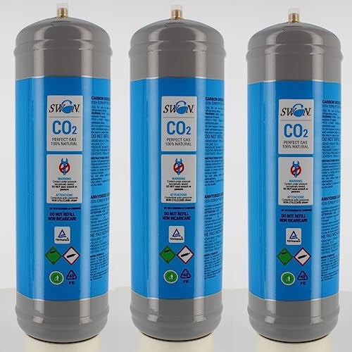 Swan Bombona CO2 1200 gr desechable casquillo M11x1 para dispensadores de agua con gas 3 bombonas