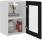 homiuse Hängeglasschrank Schwarz 40x31x60 cm Holz Küchenschrank Hängeschrank Küche Vorratsschrank Schrank Klein Apothekerschrank Küchenschränke Haushaltsschrank Wandschrank HäNgend Zwei Regale