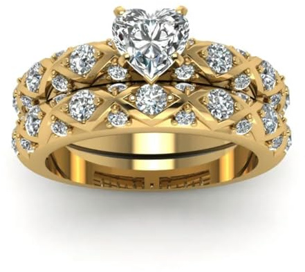 YAHOYA Trendiger Edelstahl Gold Farbe Liebesring für Frauen Männer Paar Zirkonkristall Eheringe Schmuck Geschenk
