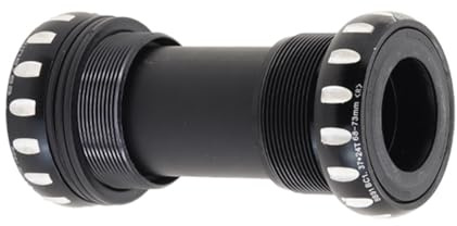 Juscycling BSA Threaded Bottom Bracket, Steel Bearing 68-73mm BB Bottom Bracket Compatible with 24mm Shimano or 22/24mm SRAM GXP Crank Spindle (Black)