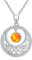 PARYFO Bernstein Sonne Halskette 925 Sterling Silber Anhänger Kette Keltischer Sonnen Anhänger Schmuck Geschenke für Frauen Mädchen