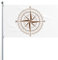 Bandera de fondo blanco con brújula marrón de 90 x 60 cm para colgar en el césped, decoración de patio, banderas de bienvenida con 2 ojales de metal, uso en interiores y exteriores