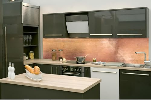 Kitchen Back Wall Film Self-Adhesive Pattern Copper 260 x 60 cm | Adhesive Film - Decorative Film - Splash Guard for Kitchen | Made in EU