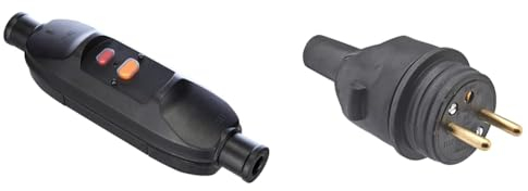 as - Schwabe Interrupteur intermédiaire de sécurité des personnes Schwabe 30 mA & Prise electrique male - Fiche electrique - Prise male - Prise male 220 V - Fiche male