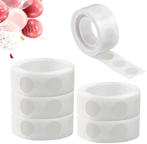 Coptiner Balloon Glue Points, Adhesive Point Tape, 600 PCS Removable Double Sided Dots Stickers, Balloon Arch Strips Kit, Tack No Trace, for DIY, Scrapbooking, Wedding Decorative, Craft, Party