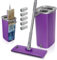 Masthome Wischmopp Set mit Eimer, Putzeimer mit Wischmop,Bodenwischer mit Auswringfunktion,5 Mikrofaser Wischpads, Selbstreinigend Flach Mopp,Wischmopp mit Auswringfunktion für Alle Bodentypen