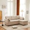 LTGB Sofa Bed, L-Shaped Corner Sofa, 3 Seater Pull out Sofa with Storage, Convertible Settee Sectional Sofa for Living Room, Bedroom, Home, Office (Beige)