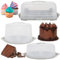 STORM TRADING GROUP Clear Plastic Cake/Cupcake Caddy Storage Container Boxes With Lids & Carry Handles For Cakes, Cupcakes, Pies & Desserts (Deep Cake Box)