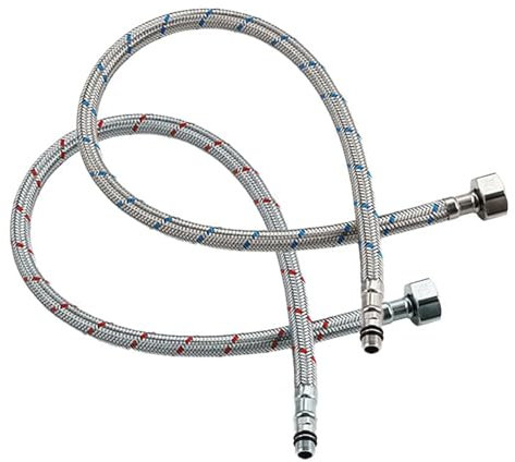 Anschlussschlauch Armatur, 2 Stück Flexschlauch 60cm, G1/2 x M10 Wasserhahn Schlauch Verlängerung, Flexschlauch Verlängerung Schlauch für Küchenarmatur für Mischbatterien