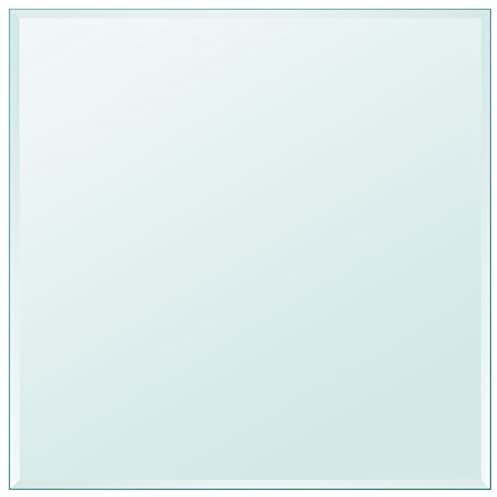 Sufrk - Mesa cuadrada de cristal templado, 700 x 700 mm, mesa baja, mesa baja, retro
