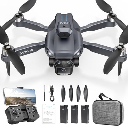 HYTOBP M°MAX Drone with Camera 1080P HD, Professional Drone for Beginners Adults, Stable Hovering Drone, RC Quadcopter with Brushless Motor, Selfie Gestures, Waypoint Flight, 3 Batteries