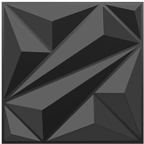 50 Pack 3D Wall Panels for Interior Wall Decor, 12''x12'' Black Accent Textured Wall Panels, Wall Covering Panles for Living Room, Gaming Room, TV Background