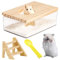 Tkxjry Hamster Sandbad Container mit Leiter und Schaufel,Hamster Toilette Transparent,Chinchilla Sand Badewanne,Hamster Sandbad Container,Haustier Badezimmer für Mäuse Lemminge Rennmäuse (Rechteck)