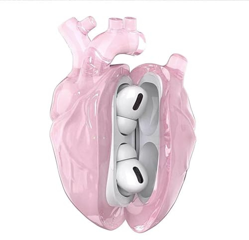 Original Herzförmige Schutzhülle für AirPods 4 Generation, klare Abdeckung für Airpods mit vollem Schutz vor Stürzen, 3D Liquid Silicone Case für Airpods 4 Kopfhörer Hülle Zubehör