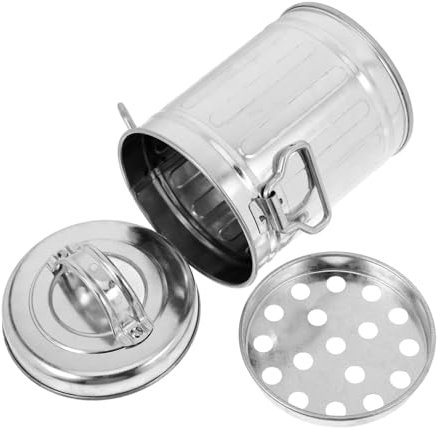 GRIRIW Vintage Galvanized Iron Ashtray with Lid Large Capacity Bucket Design Smokeless Desktop Ash Tray for Home Outdoor Use