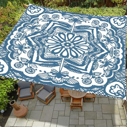 ENEN Sonnensegel Wasserdicht Rechteckig mit Ösen Sonnensegel Balkon Sonnenschutz UV Schutz Windschutz Schattennetz Reißfest Wetterfest für Garten Terrasse -Böhmen Ethno (Schmetterling,2x2.4m)