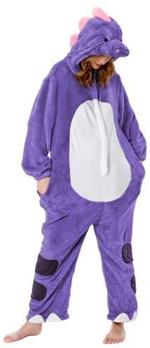 OLAOLA Tier-Onesie für Erwachsene, Unisex-Kostüm für Halloween und Karneval | Kuschelig weicher Flanell-Onesie mit 3D-Kapuze und praktischem Gesäßreißverschluss zum Verkleiden, Schlafen und Entspannen