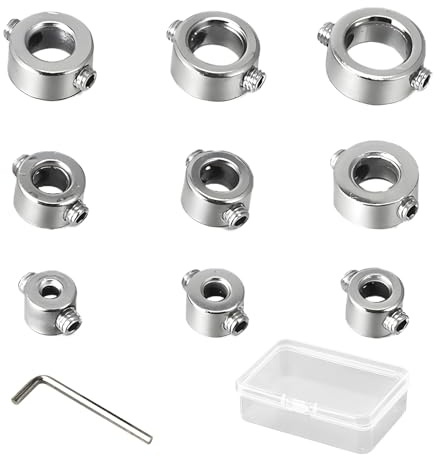 9 Tlg Tiefenanschlagringe Set, Bohrer Tiefenstopp Kragen 3-12mm | Sechs Verschiedene Größen, Für Holz Und Metall, Einfache Montage, Bohrtiefenbegrenzer