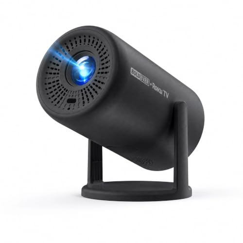 【Netflix-Officially & 500 ANSI Lumens】 Mini Portable Projector with WiFi 6 and Two-Way Bluetooth, Smart Projector 4K Supported, 270° Rotatable Stand, 10W HiFi Speaker, BoldEver Outdoor & Home Cinema