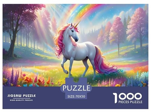 Einhorn 1000 Teile Puzzle Für Erwachsene Tiere Erwachsenenpuzzle Geschicklichkeitsspiel GescHühnerk 70x50cm/1000pcs