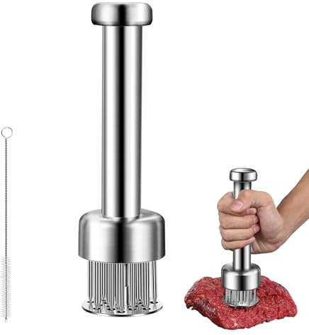 VELAJA Mazo para Carne con 21 Agujas de Acero Inoxidable, Ablandador de Carne Manual y Steaker, Martillo para Carne para Ablandar Filete, Pollo, Pescado, Ternera en Cocina