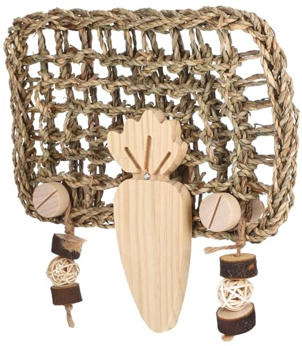 Toddmomy Tapis de Paille Tissé pour Lapin et Hamster, Jouet à Mâcher Sûr et Solide, Tapis de Jeu Naturel en Paille pour Cage d'animaux Petits