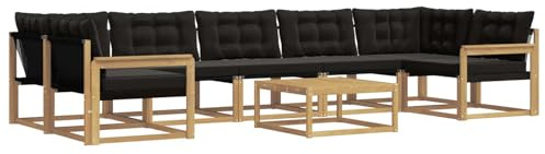 vidaXL Outdoor-Sofagarnitur 8 pcs Weiß und Schwarz 79 x 79 x 37 cm, Moderne Garten-Sofaset, wetterfeste Möbel, schicke Kollektion, bequemes Loungesofa für die Terrasse