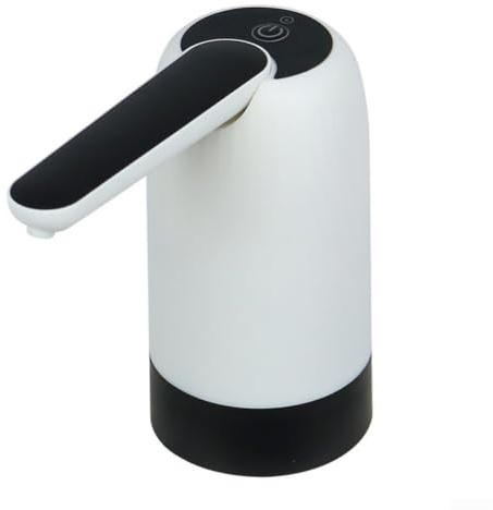 Elektrischer Wasserspender mit Ein-Knopf-Bedienung, schnelle Dosierung, passend für die meisten Flaschengrößen, tragbares ABS-Material, schwarz, weiß, für Zuhause, Büro, Camping (weiß)