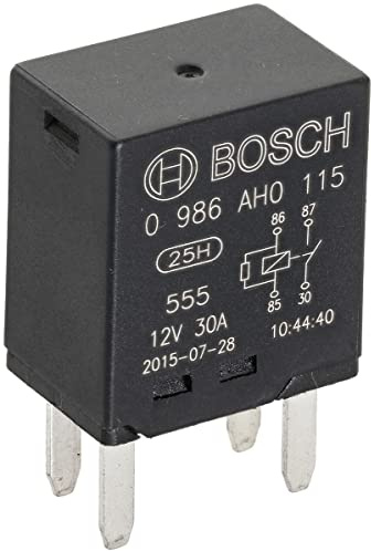 Bosch 0986AH0115 Mini Relay 12V 30A, IP5K4, Operating Temperature from -40 Degree to 100 Degree C, 4 Pin Relay without Holder